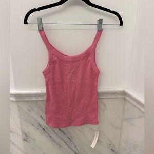 Reformation Pink Ribbed Tank Top